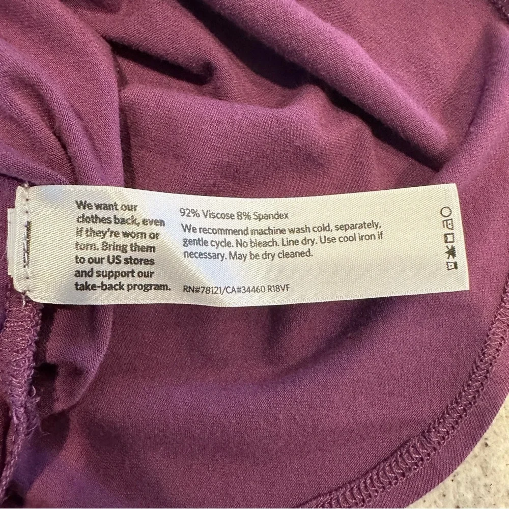 EILEEN FISHER Purple Short Sleeve Jersey Dress –‎ Size L - Picture 5 of 7